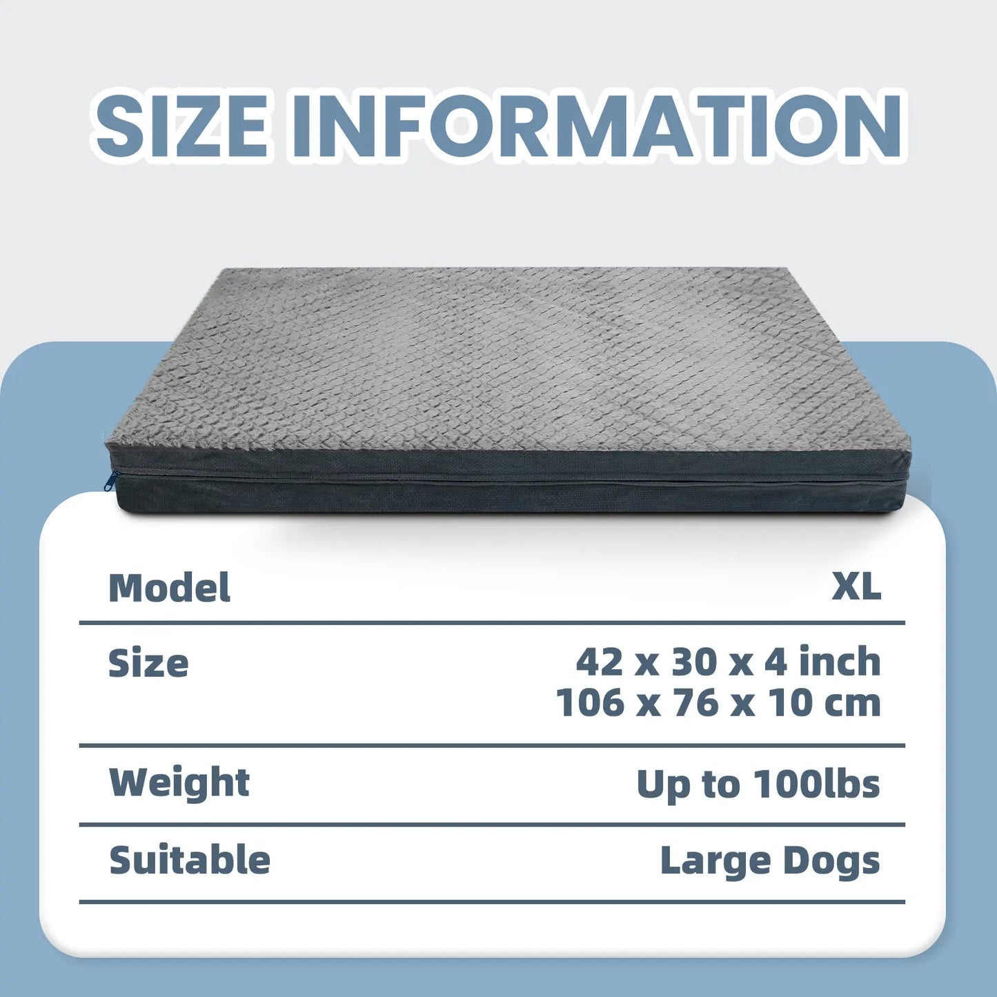 Reversible Waterproof Orthopedic Dog Beds, Large, Washable Cover, Egg Crate Foam, for Dogs up to 65 Lbs to 110 Lbs