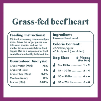 King Lou Beef Heart Jerky Treat for Dogs - Single-Ingredient, Rich in Taurine for Heart Health Single Ingredient