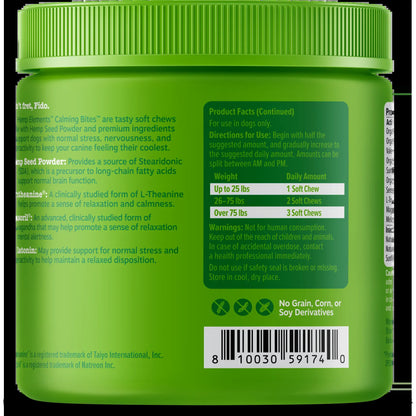 Zesty Paws Hemp Elements Calming Bites for Dogs
