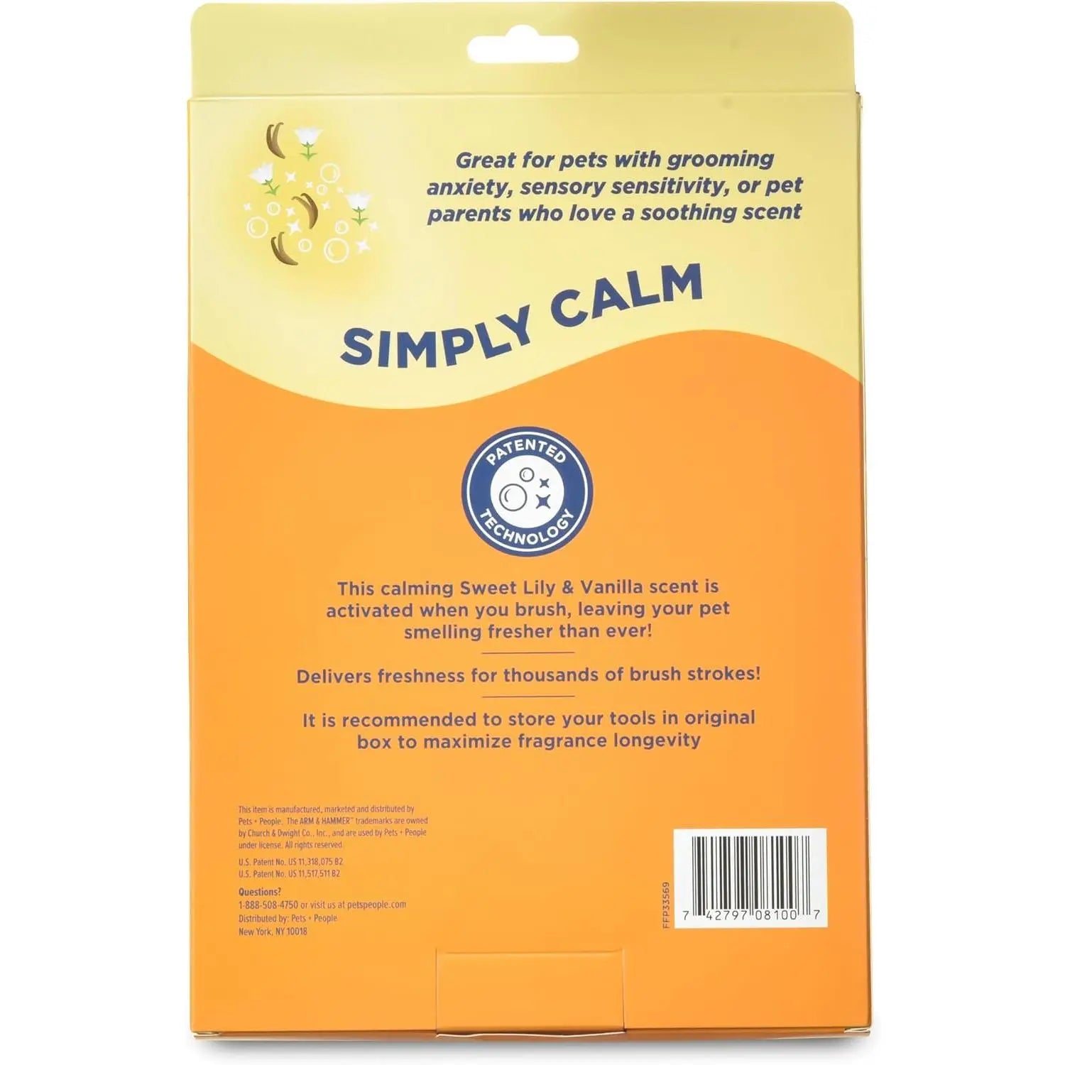 Arm & Hammer “Simply Calm” Dog Grooming Deodorizing Glove with Fragrance Transfer Technology – Scented Silicone Hand Brush for Bathing & Shedding, Sweet Lily & Vanilla Scent
