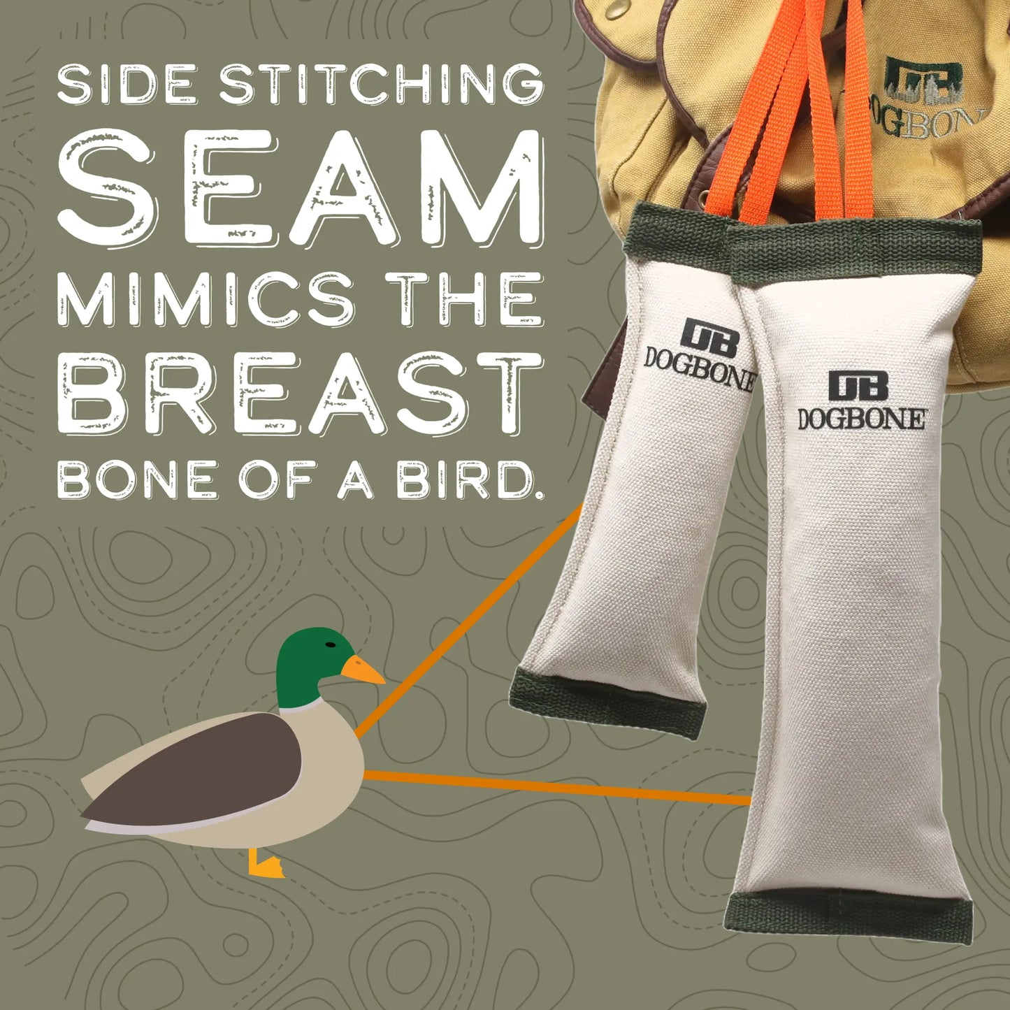 Dogbone Duck Canvas Dummy - Hunting Dog Equipment - Duck Hunting Dog Training