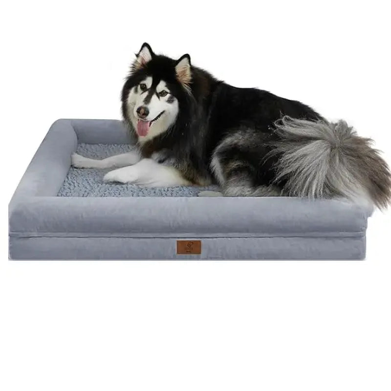 Dog Bed, Orthopedic Gel Memory Foam Dog Bed, Washable Dog Bed with Removable Cover, Waterproof Non-Slip Bottom Big Dog Couch Bed