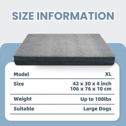 Reversible Waterproof Orthopedic Dog Beds, Large, Washable Cover, Egg Crate Foam, for Dogs up to 65 Lbs to 110 Lbs