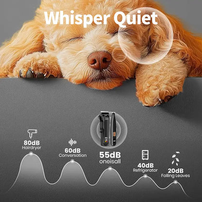 Dog Grooming Kit, Dog Clippers for Grooming Paw Trimmer Nail Grinder, Low Noise Rechargeable Cordless, Pet Shaver with Stainless Steel Blade for Pets Cats Animals