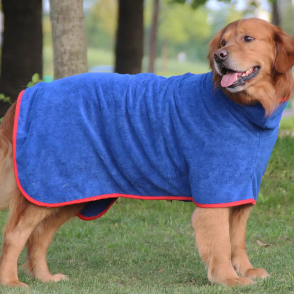 Quick-Dry Pet Bathrobe, Absorbent Microfiber Dog Towel, Blue &, Ultra-Fine Fiber Pet Grooming Accessory, Ideal for Cats Dogs