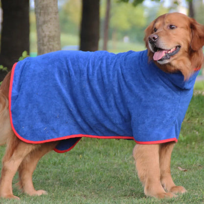 Quick-Dry Pet Bathrobe, Absorbent Microfiber Dog Towel, Blue &, Ultra-Fine Fiber Pet Grooming Accessory, Ideal for Cats Dogs