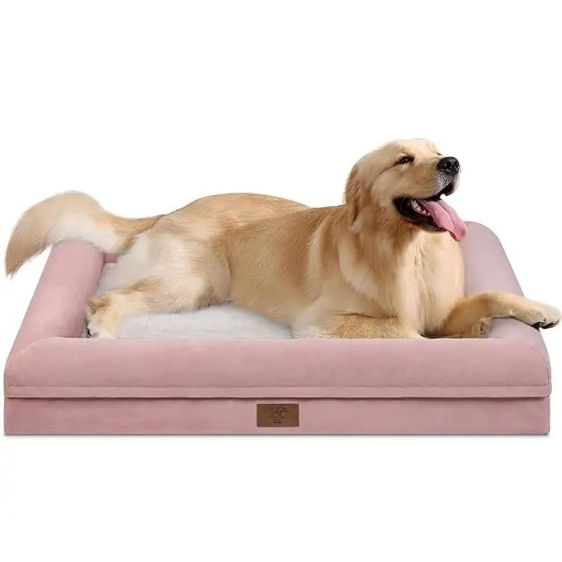 Dog Bed, Orthopedic Gel Memory Foam Dog Bed, Washable Dog Bed with Removable Cover, Waterproof Non-Slip Bottom Big Dog Couch Bed