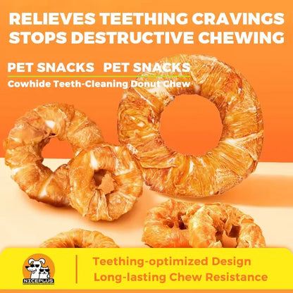 Niceplus Dog Chew Treat - Chicken Wrapped Rawhide Stick for Medium Large Dogs, Protein-Rich Cowhide Chews for Hip & Joint Health, 3Packs