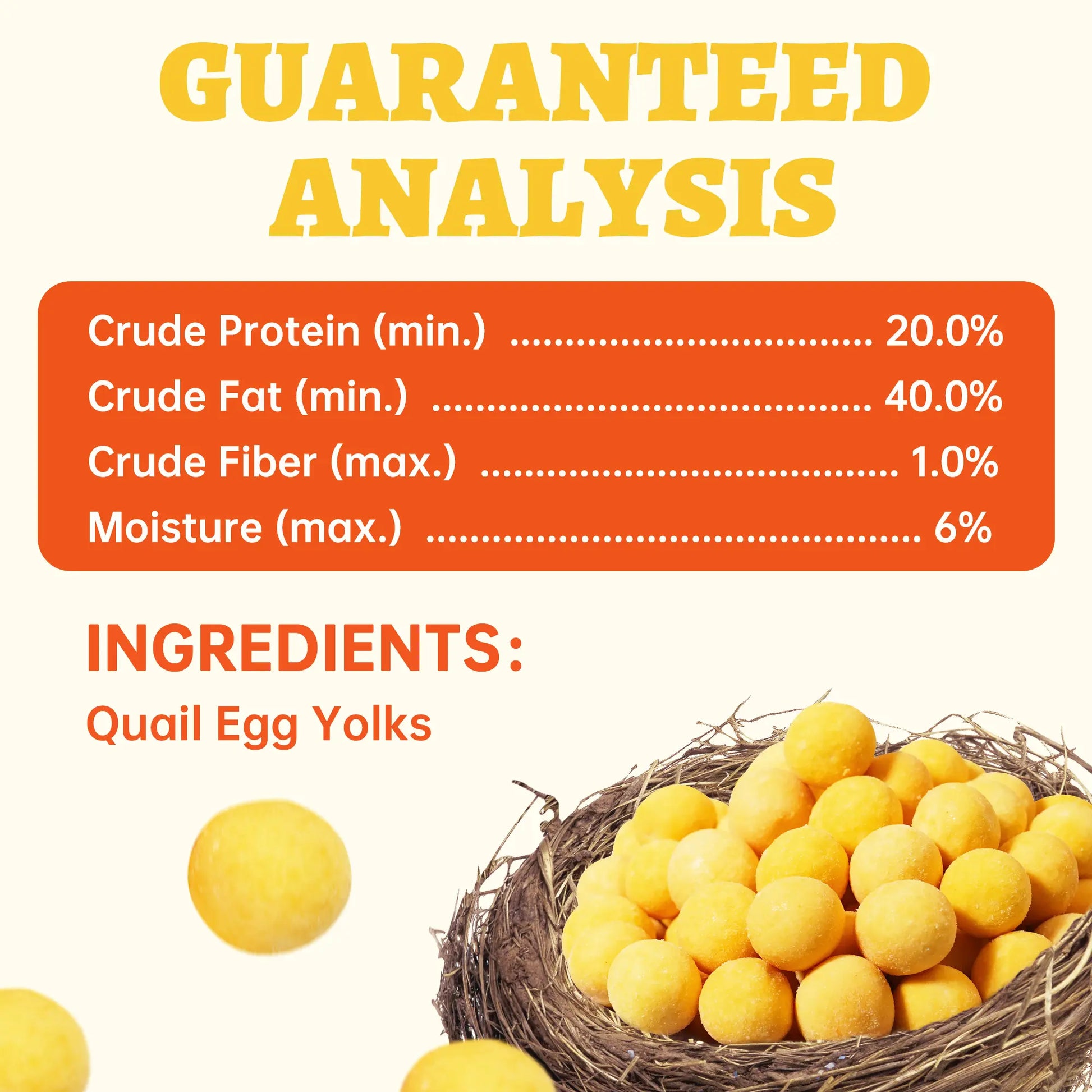 Wellix Freeze Dried Quail Egg Yolks for Dogs & Cats High-Protein Treats Supports Skin Coat Health Natural Training Snacks