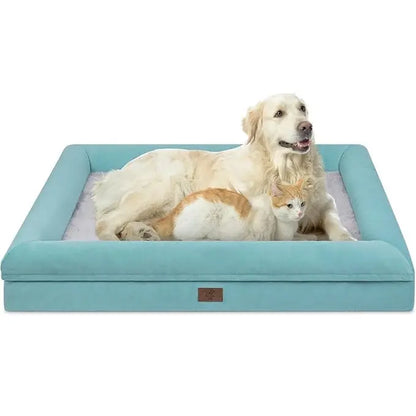 Dog Bed, Orthopedic Gel Memory Foam Dog Bed, Washable Dog Bed with Removable Cover, Waterproof Non-Slip Bottom Big Dog Couch Bed