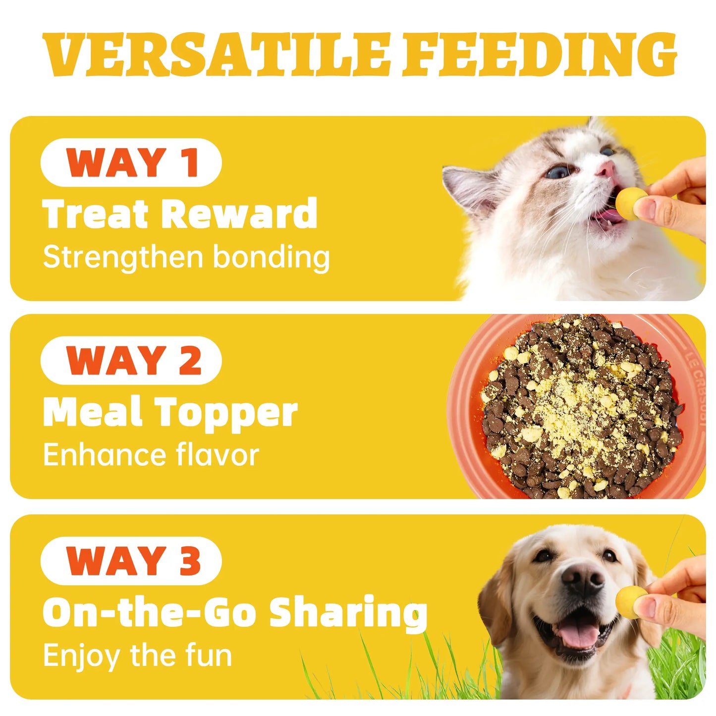 Wellix Freeze Dried Quail Egg Yolks for Dogs & Cats High-Protein Treats Supports Skin Coat Health Natural Training Snacks