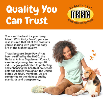 Zesty Paws Cardio Bites for Dogs, Cardiovascular Health and Circulation Support Supplement for Dogs, Omega 3 Fatty Acid Fish Oil Soft Chew Pet Treats