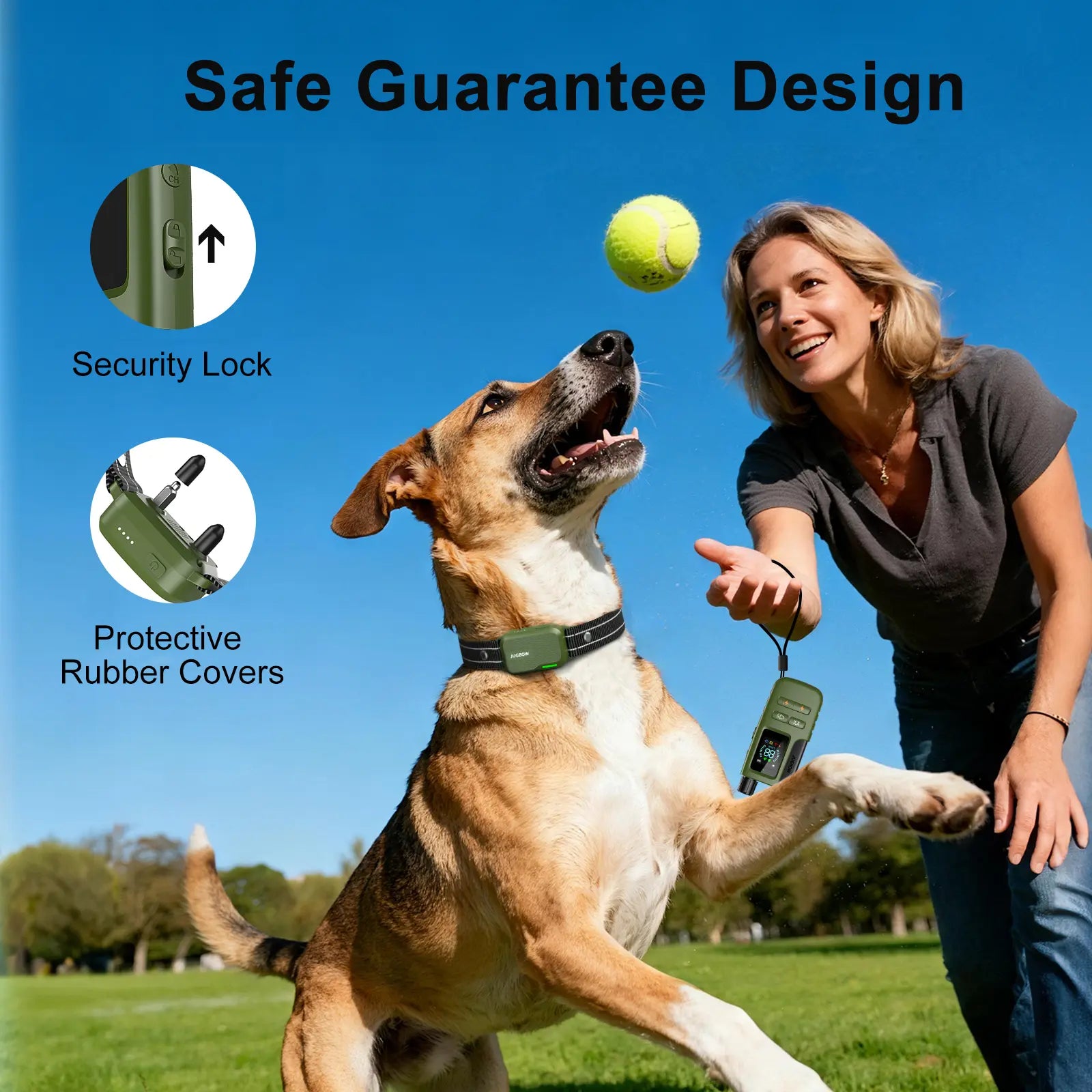 Dog Training Collar 4500FT Dog Training Behavior Aid, Remote IPX8 Waterproof with 4 Training Modes, Outdoor Rechargeable E-Collar DT61
