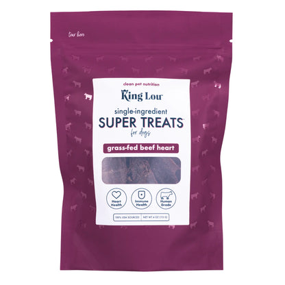 King Lou Beef Heart Jerky Treat for Dogs - Single-Ingredient, Rich in Taurine for Heart Health Single Ingredient
