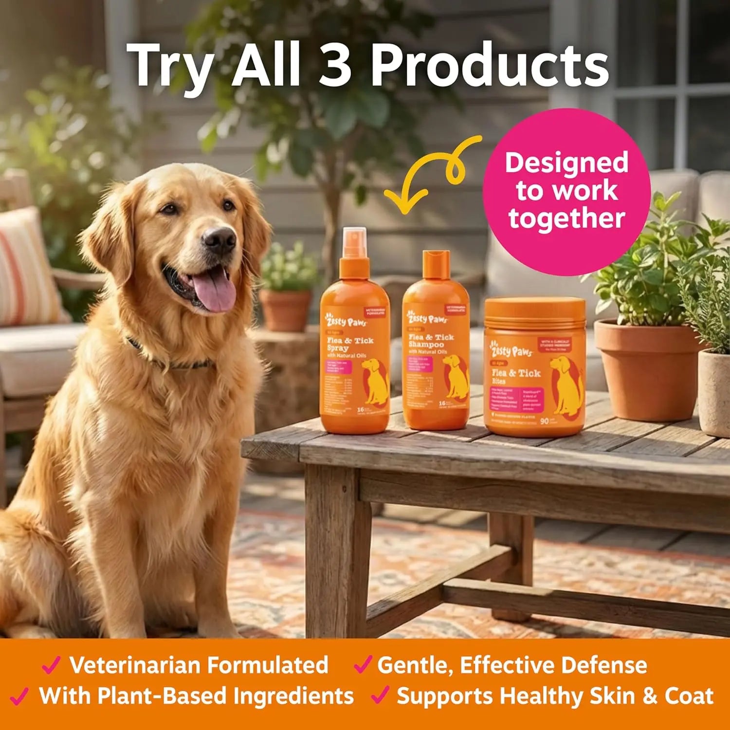 Zesty Paws Flea & Tick Bites for Dogs - Natural Repelguard™ Proprietary Blend Soft Chews for Flea & Tick Prevention - Veterinarian Formulated