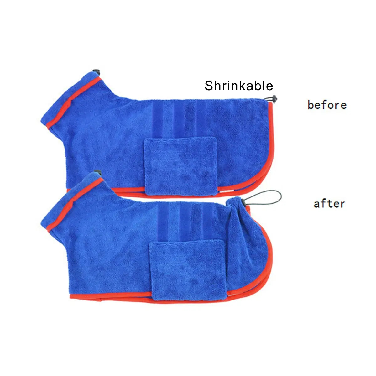 Quick-Dry Pet Bathrobe, Absorbent Microfiber Dog Towel, Blue &, Ultra-Fine Fiber Pet Grooming Accessory, Ideal for Cats Dogs