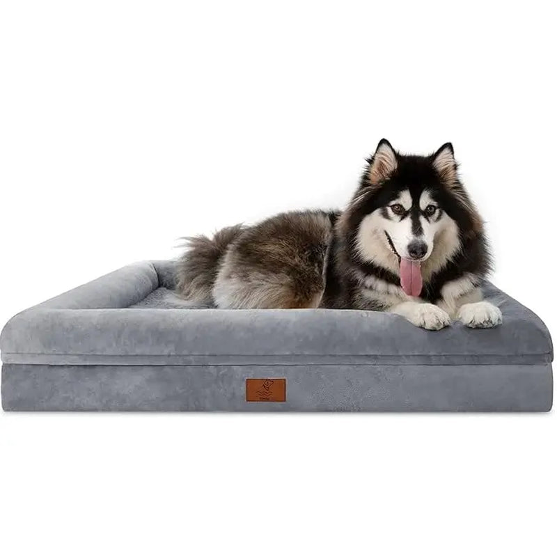 Dog Bed, Orthopedic Gel Memory Foam Dog Bed, Washable Dog Bed with Removable Cover, Waterproof Non-Slip Bottom Big Dog Couch Bed