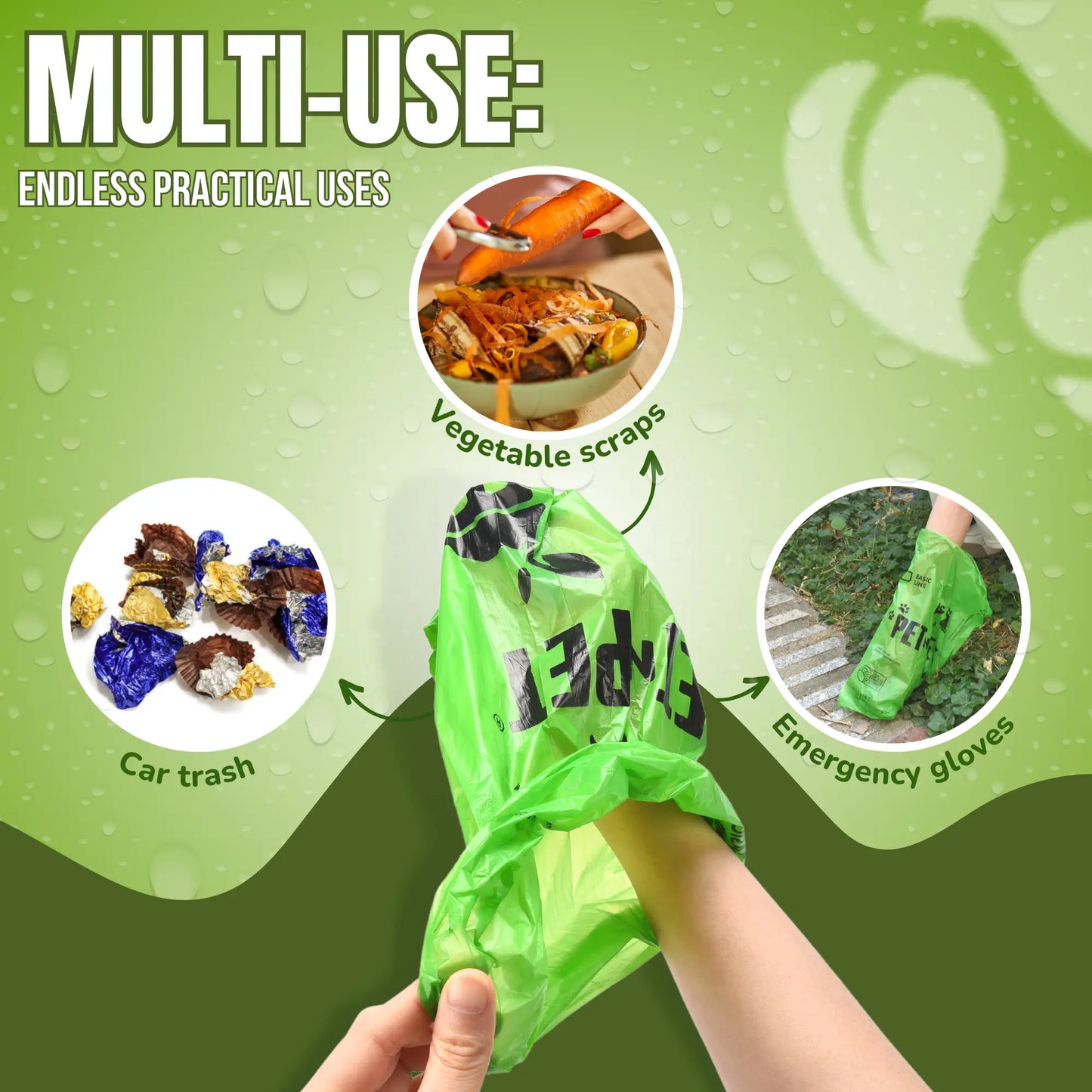 PET N PET Dog Poop Bag USDA Certified 41% Biobased Poop Bags 270&1080 Counts 60 Rolls 9X13 Inches Dog Poop Bag
