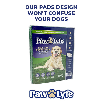 Reusable Dog Pee Pads with Grass Print Design, 2 Pads per Package Sized 30"X36" Each!