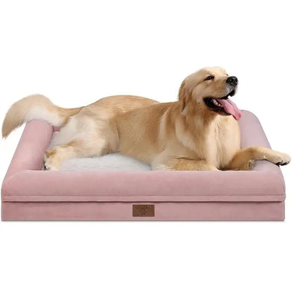 Dog Bed, Orthopedic Gel Memory Foam Dog Bed, Washable Dog Bed with Removable Cover, Waterproof Non-Slip Bottom Big Dog Couch Bed