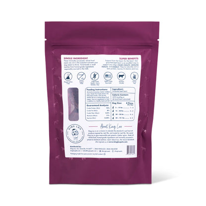 King Lou Beef Heart Jerky Treat for Dogs - Single-Ingredient, Rich in Taurine for Heart Health Single Ingredient