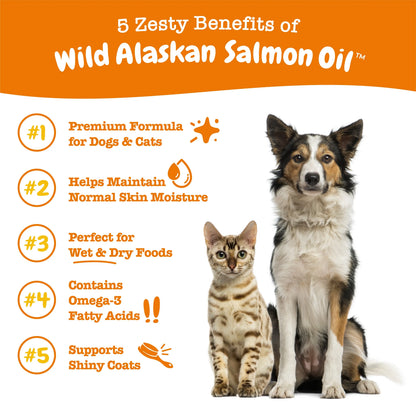 Zesty Paws Fresh Paws Shiny Coat & Bug-Free Bundle (8.5 Oz Salmon Oil + 16 Oz Flea & Tick Spray)