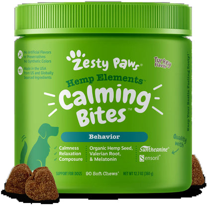 Zesty Paws Hemp Elements Calming Bites for Dogs