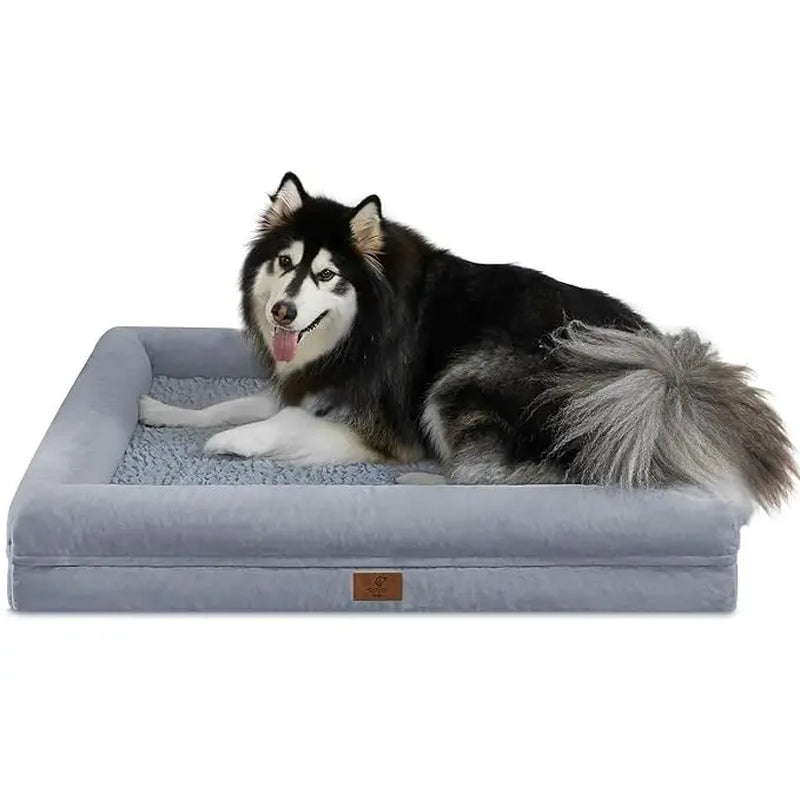 Dog Bed, Orthopedic Gel Memory Foam Dog Bed, Washable Dog Bed with Removable Cover, Waterproof Non-Slip Bottom Big Dog Couch Bed