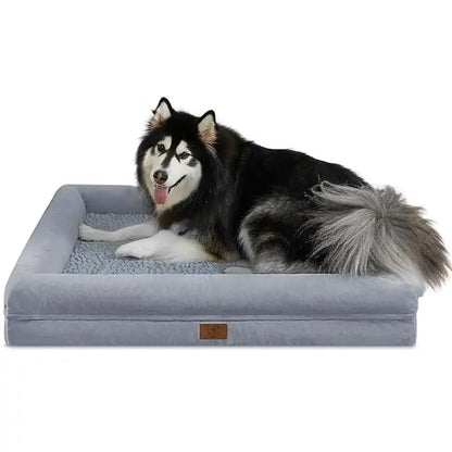 Dog Bed, Orthopedic Gel Memory Foam Dog Bed, Washable Dog Bed with Removable Cover, Waterproof Non-Slip Bottom Big Dog Couch Bed