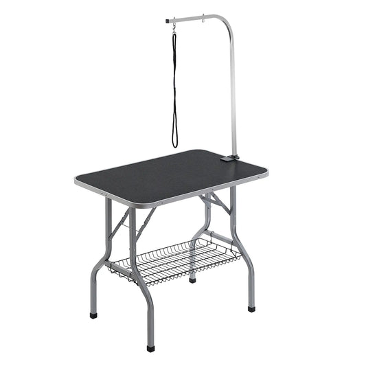 Vevor Professional Pet Grooming Table with Adjustable Arm and Clamp, 36''x24'' Foldable Grooming Station for Medium and Small Dogs, Includes Free No-Sit Haunch Holder and Grooming Loop, Supports Up to 330 lbs