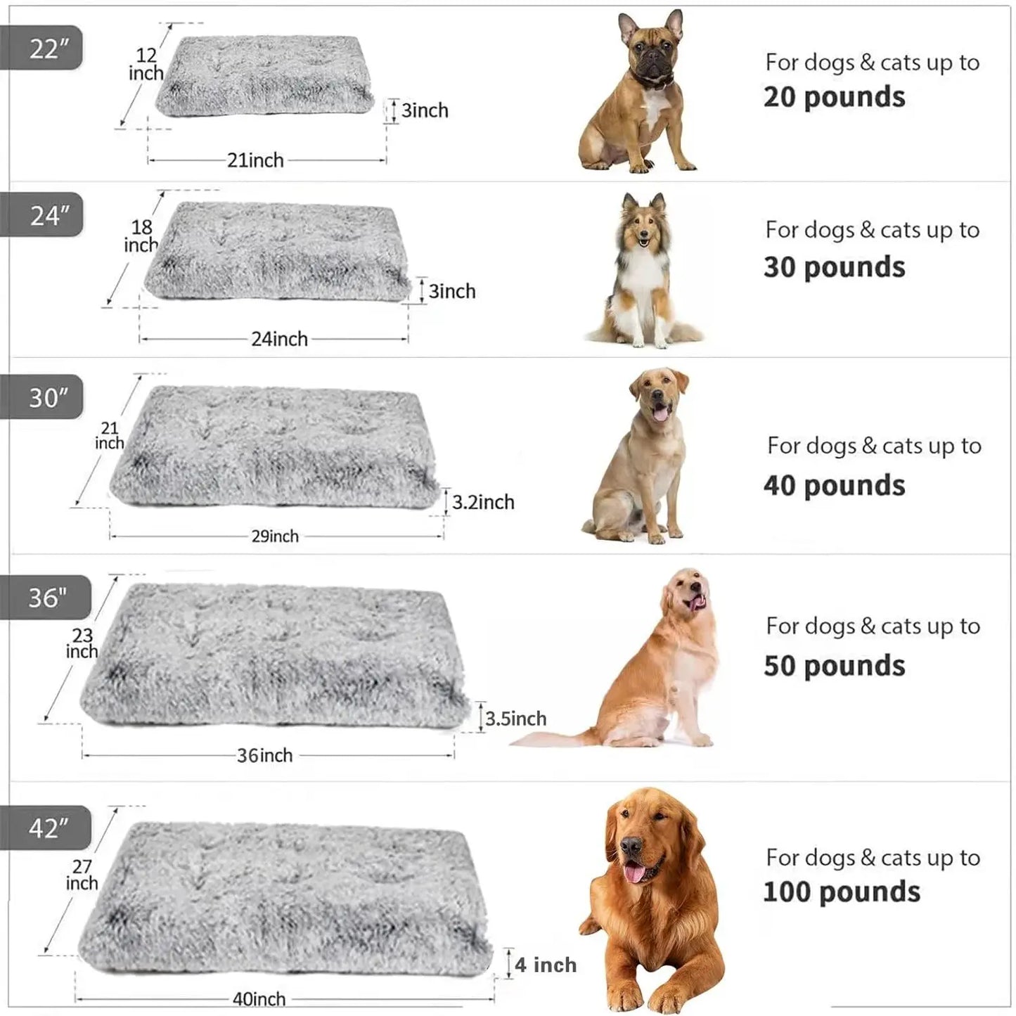 Washable Dog Beds for Large Dogs, Anti-Slip Dog Crate Bed for Medium Small Dogs, Dog Beds & Furniture