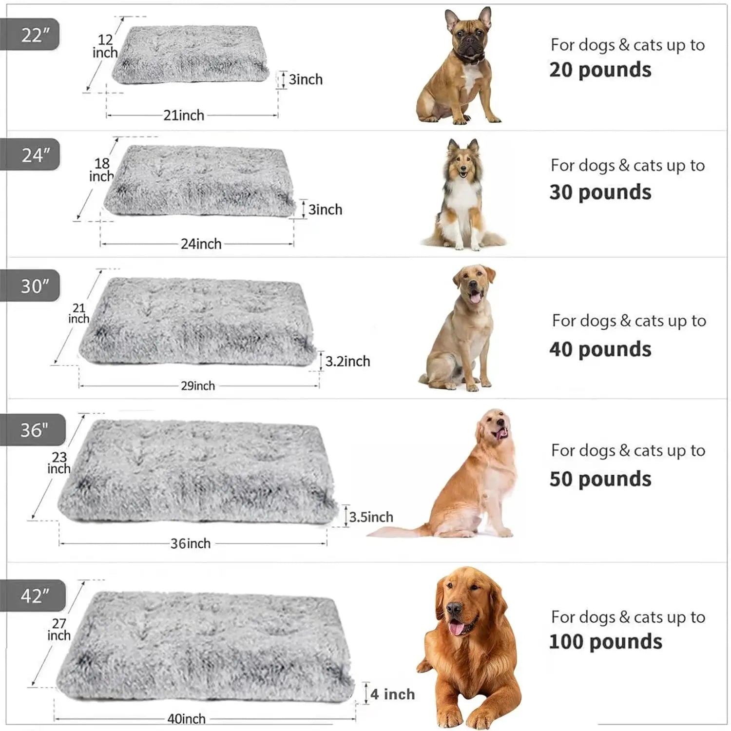 Washable Dog Beds for Large Dogs, Anti-Slip Dog Crate Bed for Medium Small Dogs, Dog Beds & Furniture