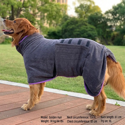 Quick-Dry Pet Bathrobe, Absorbent Microfiber Dog Towel, Blue &, Ultra-Fine Fiber Pet Grooming Accessory, Ideal for Cats Dogs