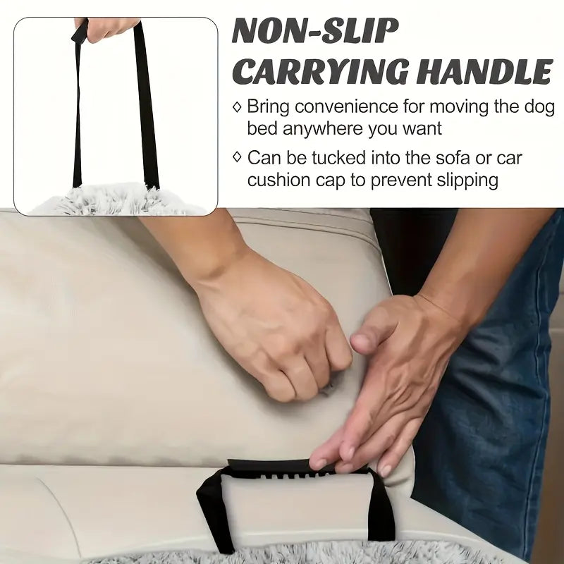 Cozy Plush Pet Blanket with Backrest – Soft Winter Bed for Cats & Dogs, Anti-Slip Bottom, Protects Sofa from Pet Hair, Available in Small/Medium/Large,Cozy Gift for Cats & Dogs