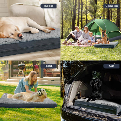 Reversible Waterproof Orthopedic Dog Beds, Large, Washable Cover, Egg Crate Foam, for Dogs up to 65 Lbs to 110 Lbs