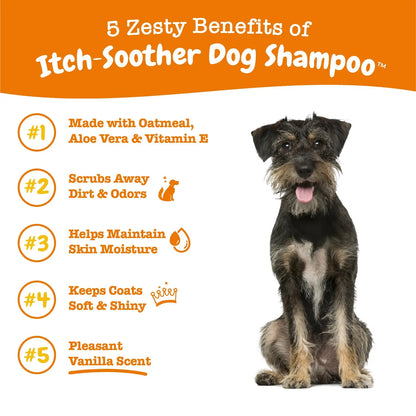 Zesty Paws Itch-Soother Dog Shampoo for All Breeds - Gentle & Effective Ingredients for Squeaky Clean Bath Time