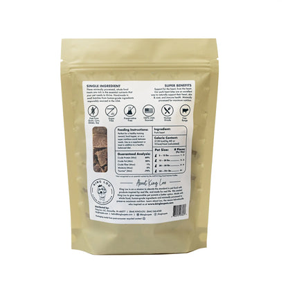 King Lou Pork Heart Bites Treats, Soft Single-Ingredient Treat for Dogs & Cats - Natural Taurine, Supports Heart Health Pet Supplies Chews