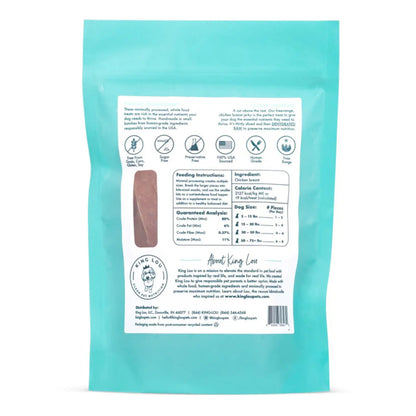 King Lou Pets Chicken Breast Jerky Dog Treats – All Natural, 100% USA Sourced, Minimally Processed Pet Products