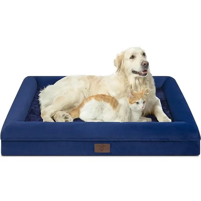 Dog Bed, Orthopedic Gel Memory Foam Dog Bed, Washable Dog Bed with Removable Cover, Waterproof Non-Slip Bottom Big Dog Couch Bed