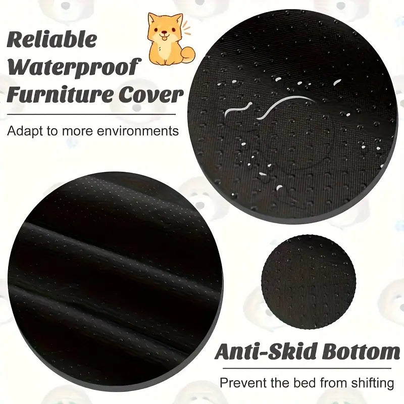 Cozy Plush Pet Blanket with Backrest – Soft Winter Bed for Cats & Dogs, Anti-Slip Bottom, Protects Sofa from Pet Hair, Available in Small/Medium/Large,Cozy Gift for Cats & Dogs