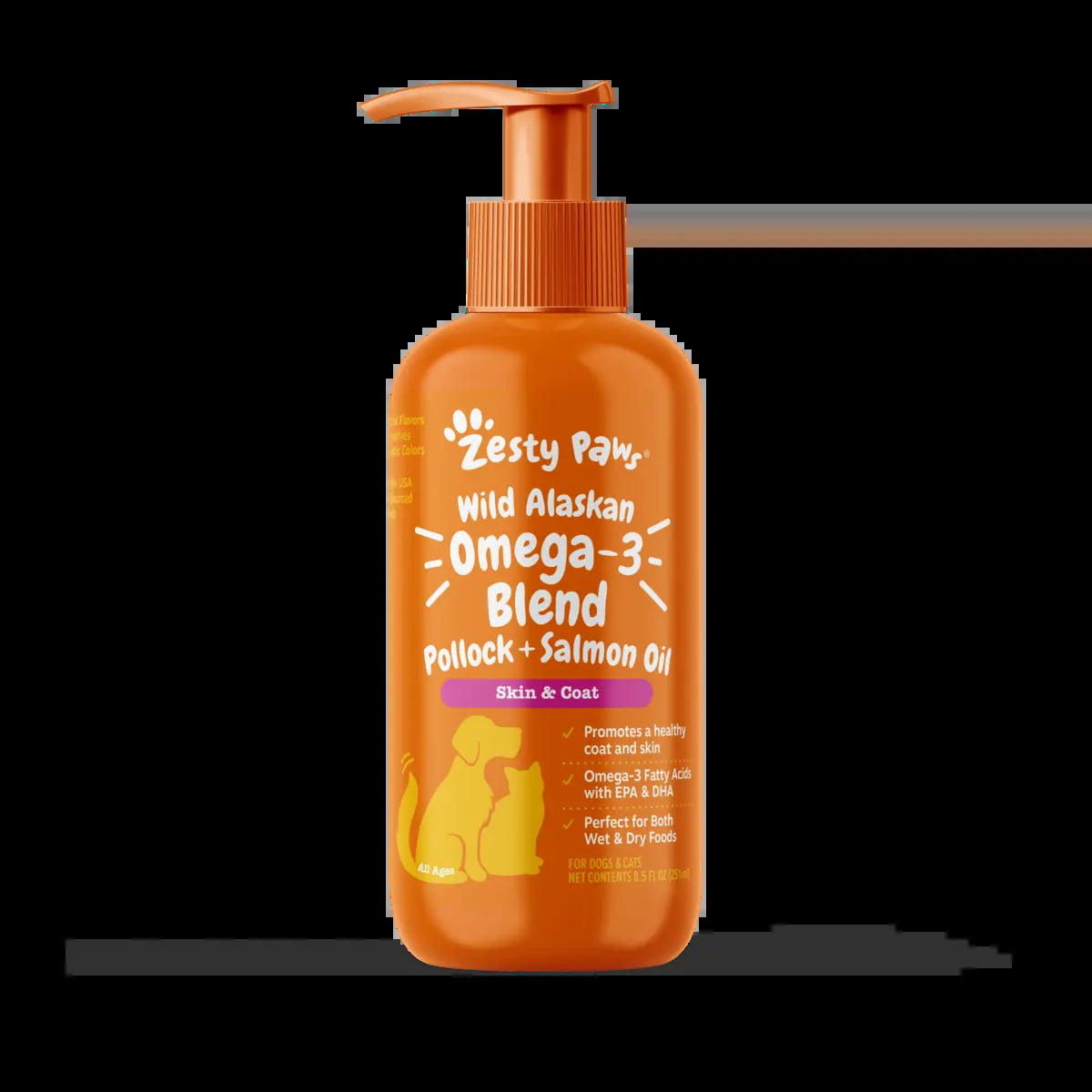 Zesty Paws Fresh Paws Shiny Coat & Bug-Free Bundle (8.5 Oz Salmon Oil + 16 Oz Flea & Tick Spray)