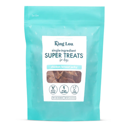 King Lou Pets Chicken Breast Jerky Dog Treats – All Natural, 100% USA Sourced, Minimally Processed Pet Products