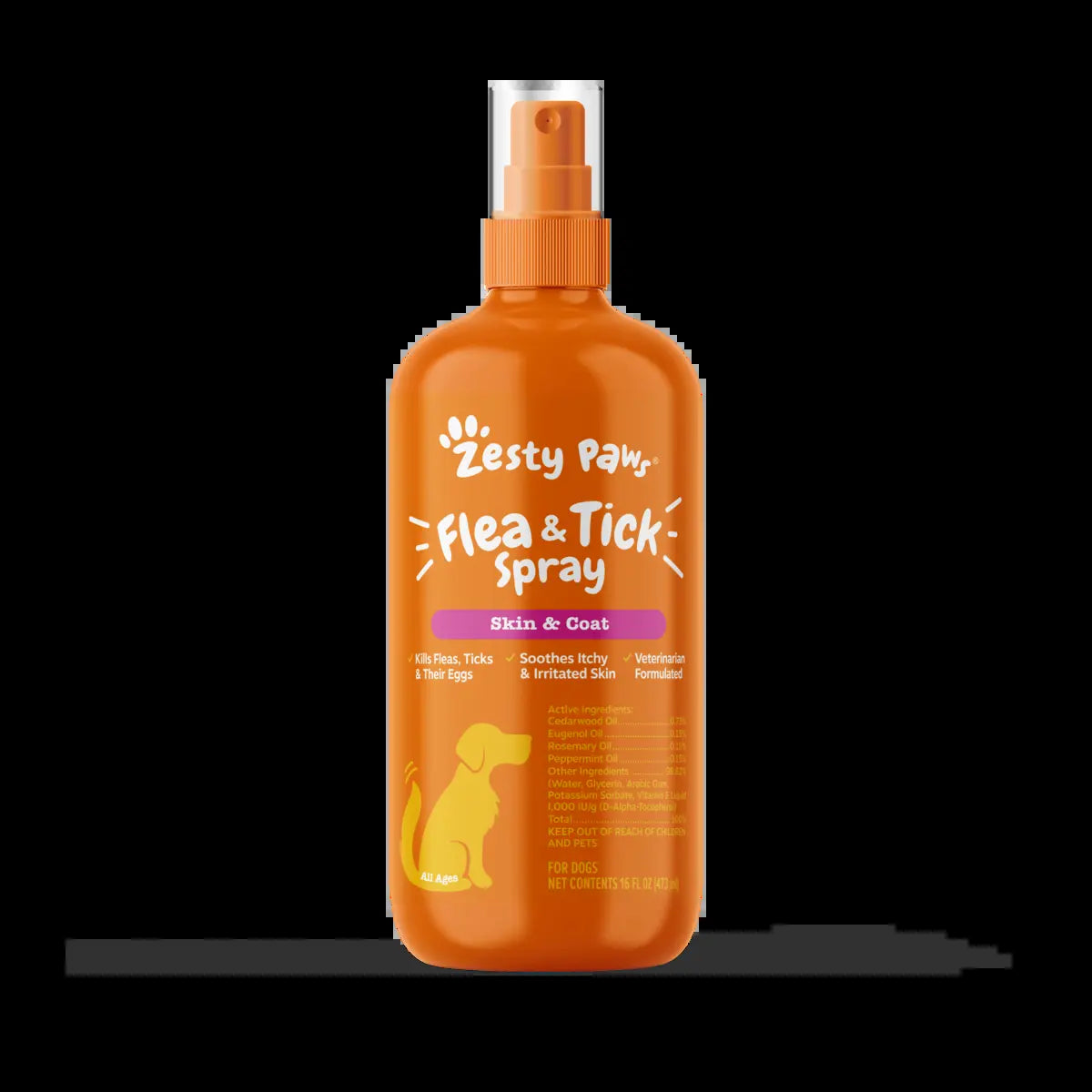 Zesty Paws Fresh Paws Shiny Coat & Bug-Free Bundle (8.5 Oz Salmon Oil + 16 Oz Flea & Tick Spray)