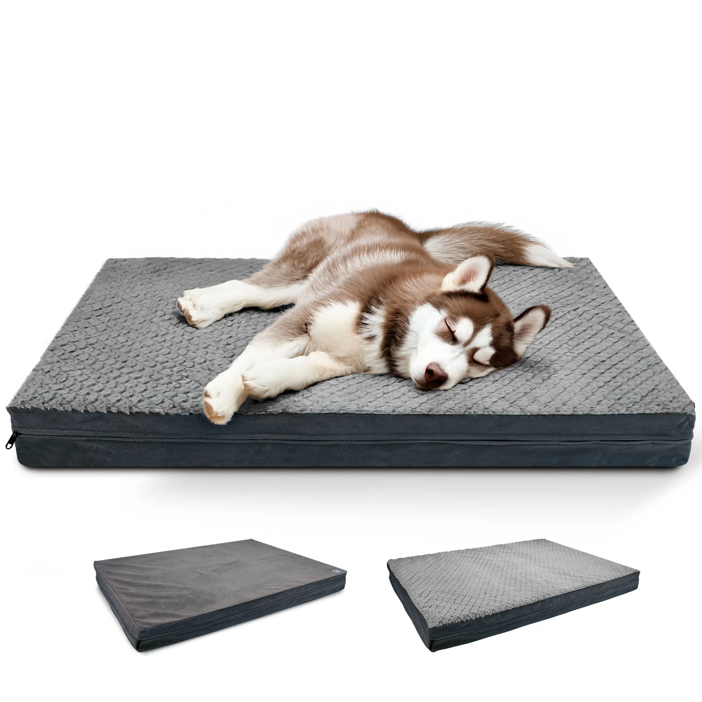 Reversible Waterproof Orthopedic Dog Beds, Large, Washable Cover, Egg Crate Foam, for Dogs up to 65 Lbs to 110 Lbs