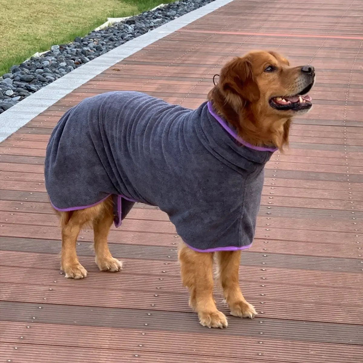 Quick-Dry Pet Bathrobe, Absorbent Microfiber Dog Towel, Blue &, Ultra-Fine Fiber Pet Grooming Accessory, Ideal for Cats Dogs