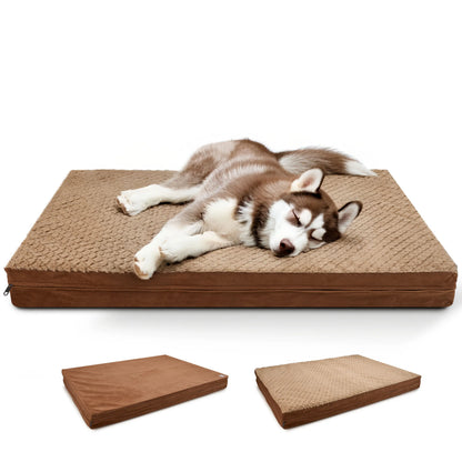 Reversible Waterproof Orthopedic Dog Beds, Large, Washable Cover, Egg Crate Foam, for Dogs up to 65 Lbs to 110 Lbs