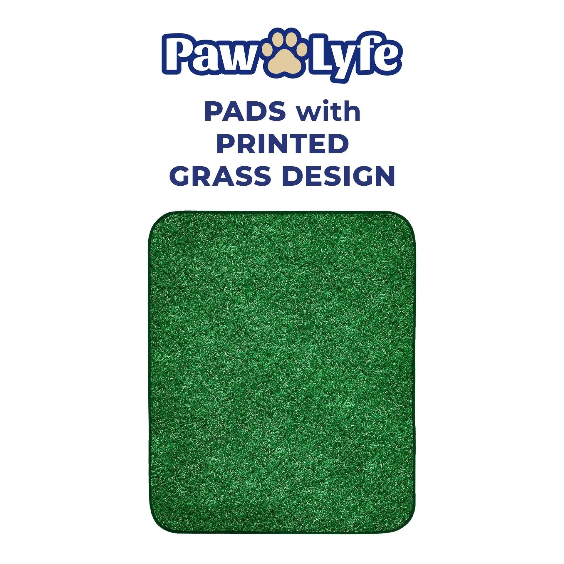 Reusable Dog Pee Pads with Grass Print Design, 2 Pads per Package Sized 30"X36" Each!