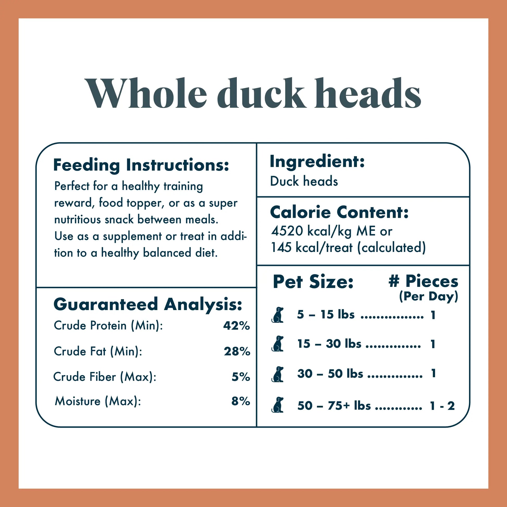 King Lou Whole Duck Heads Treats for Dogs and Cats, Single-Ingredient, 100% USA, Small-Batch, High Quality and Healthy Pet Treats and Natural Food, Supports Hip and Joint Health Crunchy Chewy
