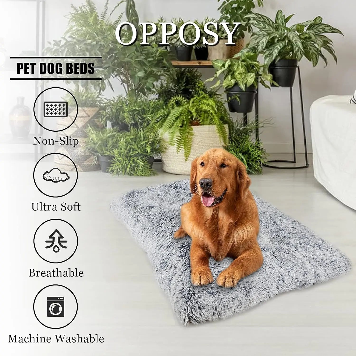 Washable Dog Beds for Large Dogs, Anti-Slip Dog Crate Bed for Medium Small Dogs, Dog Beds & Furniture