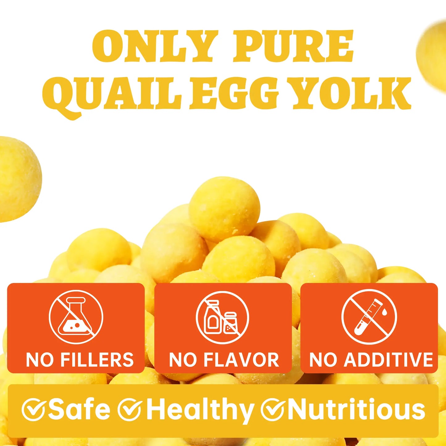 Wellix Freeze Dried Quail Egg Yolks for Dogs & Cats High-Protein Treats Supports Skin Coat Health Natural Training Snacks